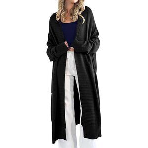 Womens Long Cardigan Sweaters with Pockets Black